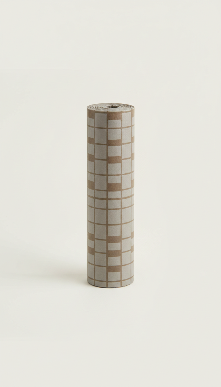 Grid Pattern Stone Grey Shelf Liner